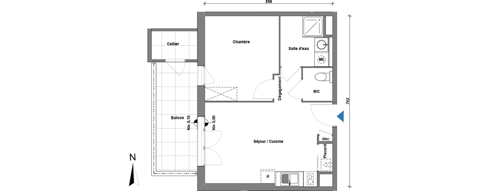Appartement T2 de 38,91 m2 &agrave; Albertville Centre