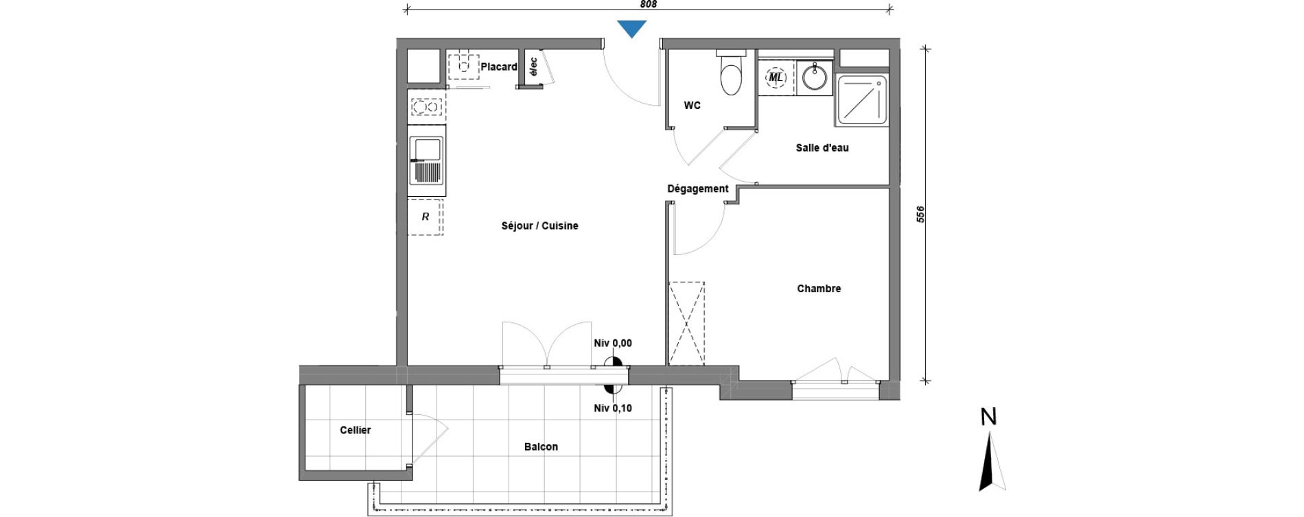 Appartement T2 de 41,63 m2 &agrave; Albertville Centre