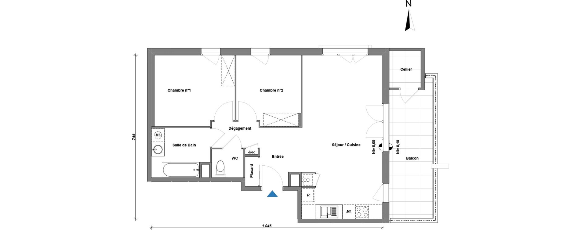 Appartement T3 de 63,48 m2 &agrave; Albertville Centre