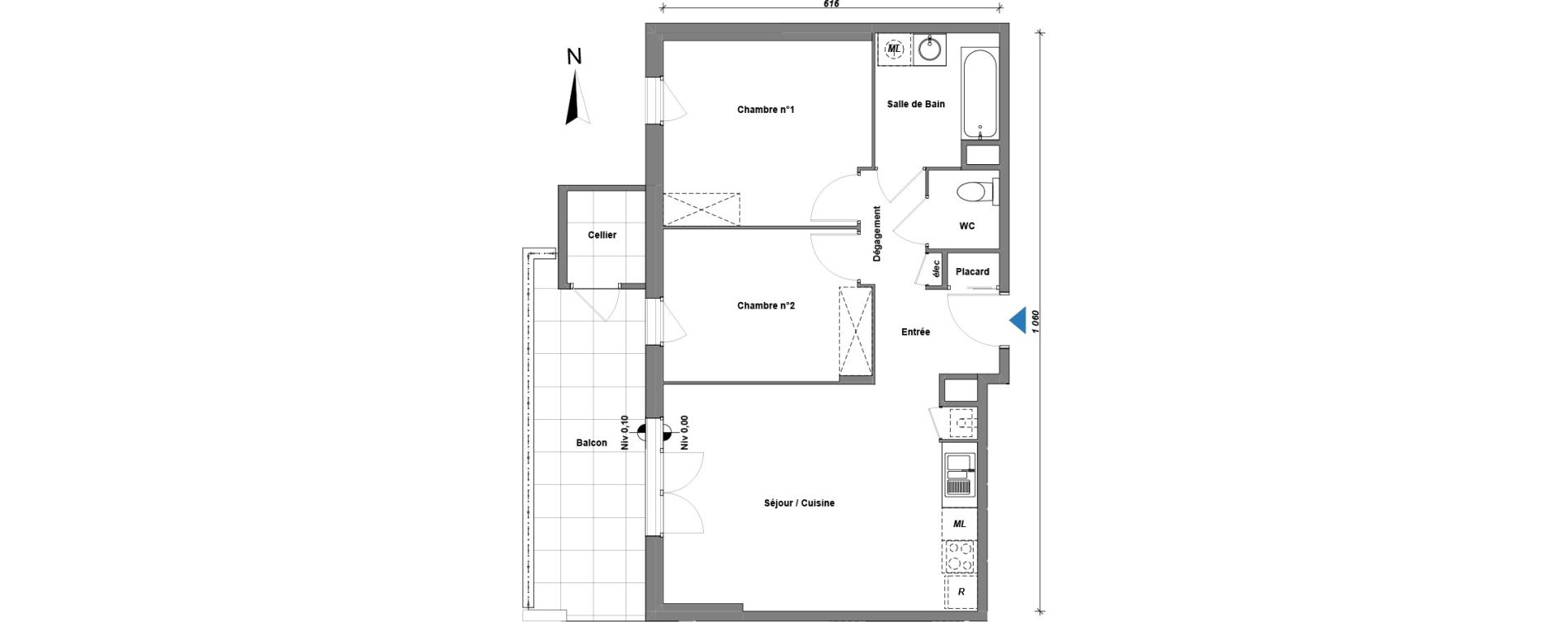 Appartement T3 de 60,66 m2 &agrave; Albertville Centre
