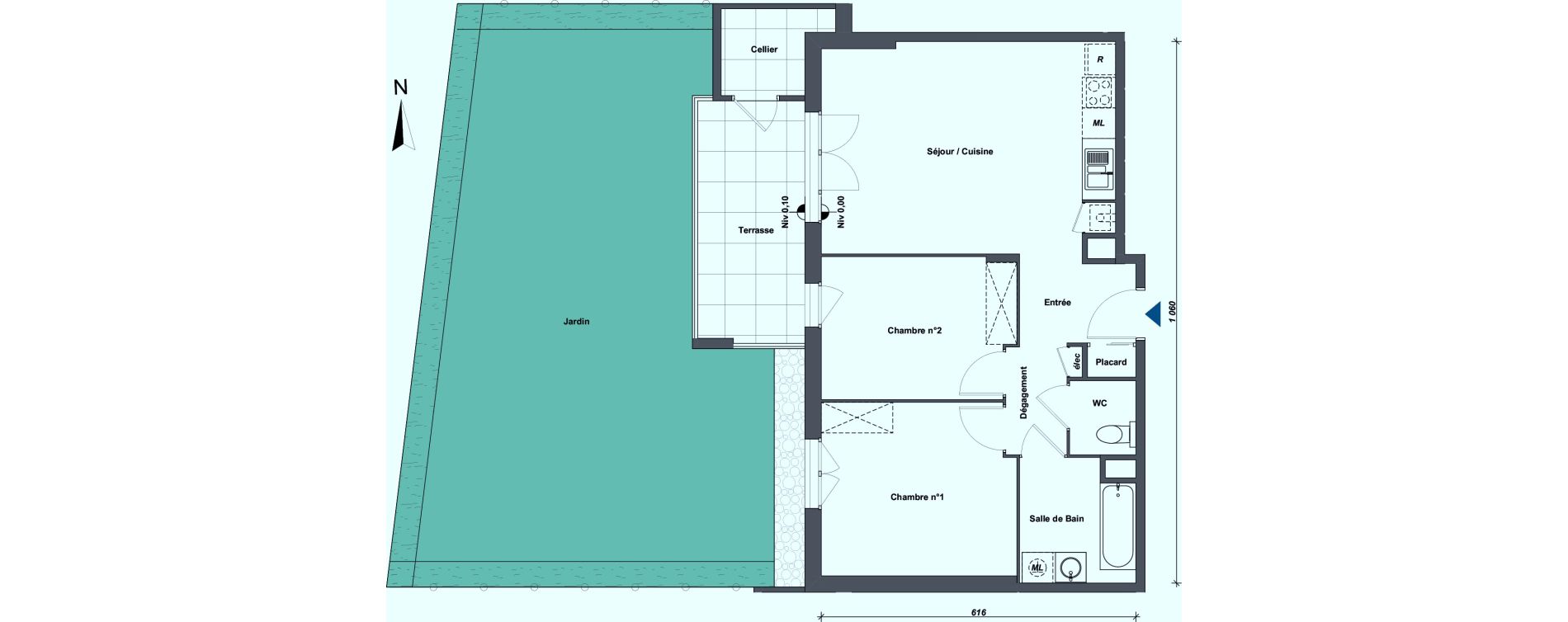 Appartement T3 de 60,70 m2 &agrave; Albertville Centre