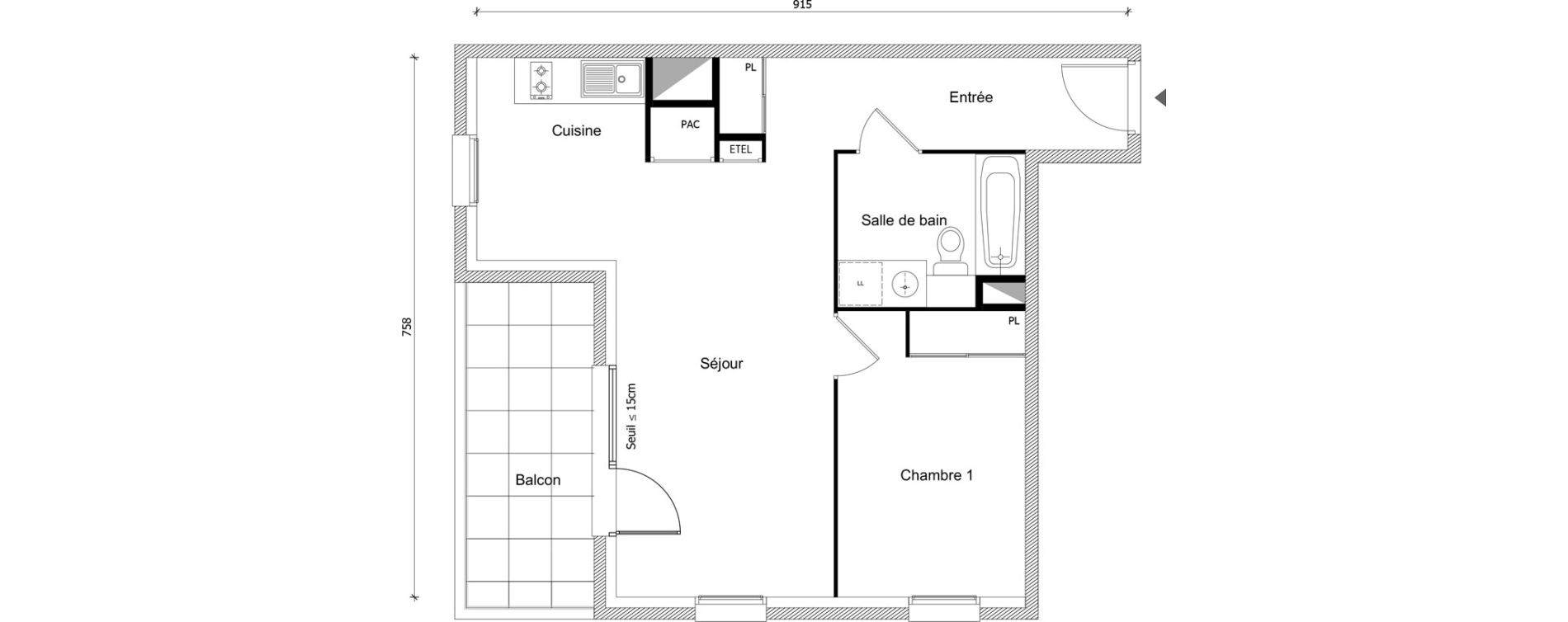 Appartement T2 de 48,33 m2 &agrave; Albertville Albertville conflans