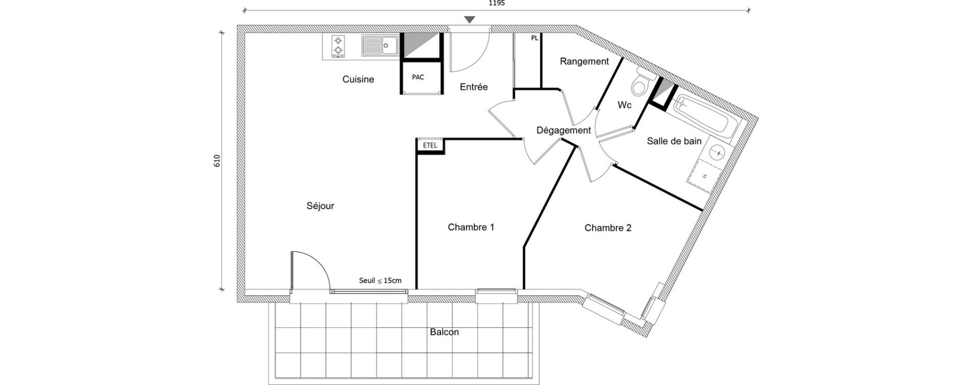 Appartement T3 de 62,43 m2 &agrave; Albertville Albertville conflans