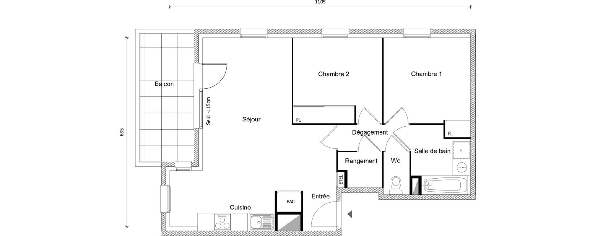 Appartement T3 de 62,82 m2 &agrave; Albertville Albertville conflans