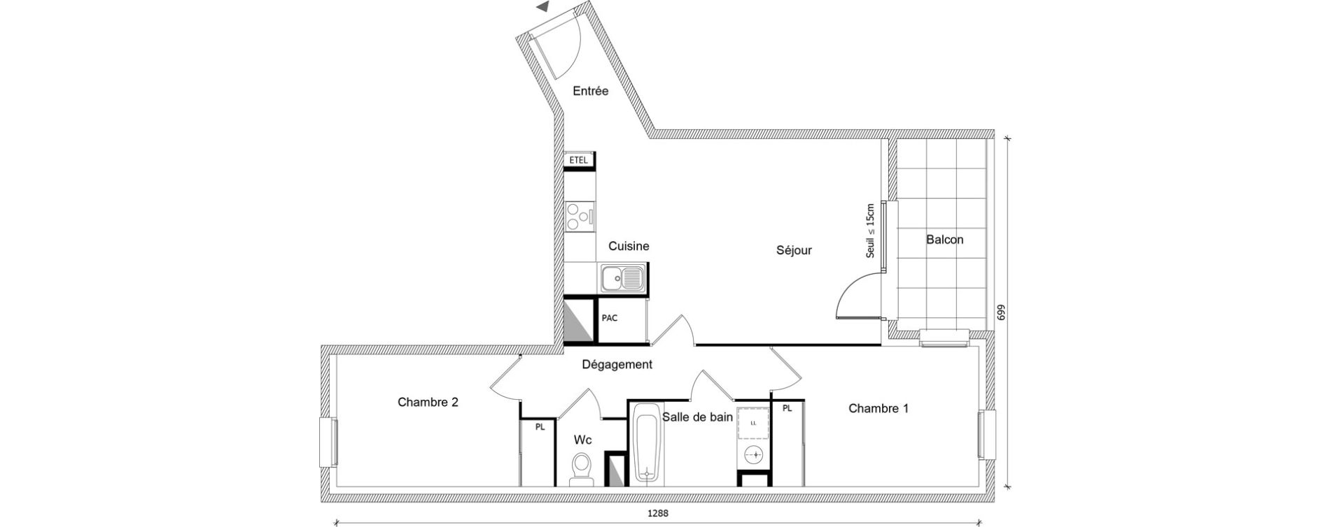 Appartement T3 de 62,71 m2 &agrave; Albertville Albertville conflans