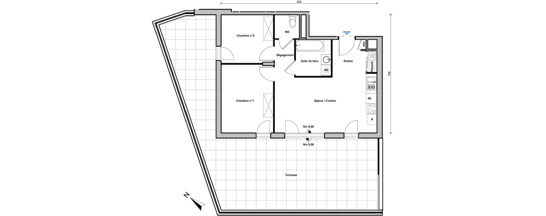 Appartement T3 de 56,90 m2 &agrave; Albertville Val des roses