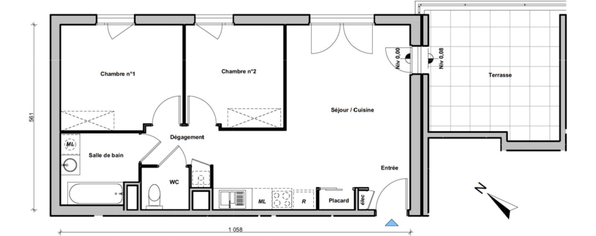 Appartement T3 de 56,52 m2 &agrave; Albertville Val des roses