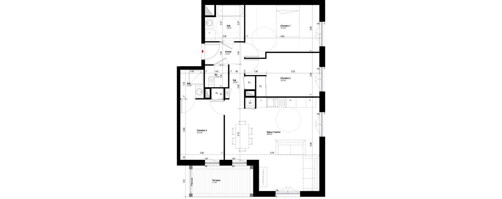 Appartement T4 de 77,62 m2 &agrave; Albertville Albertville conflans