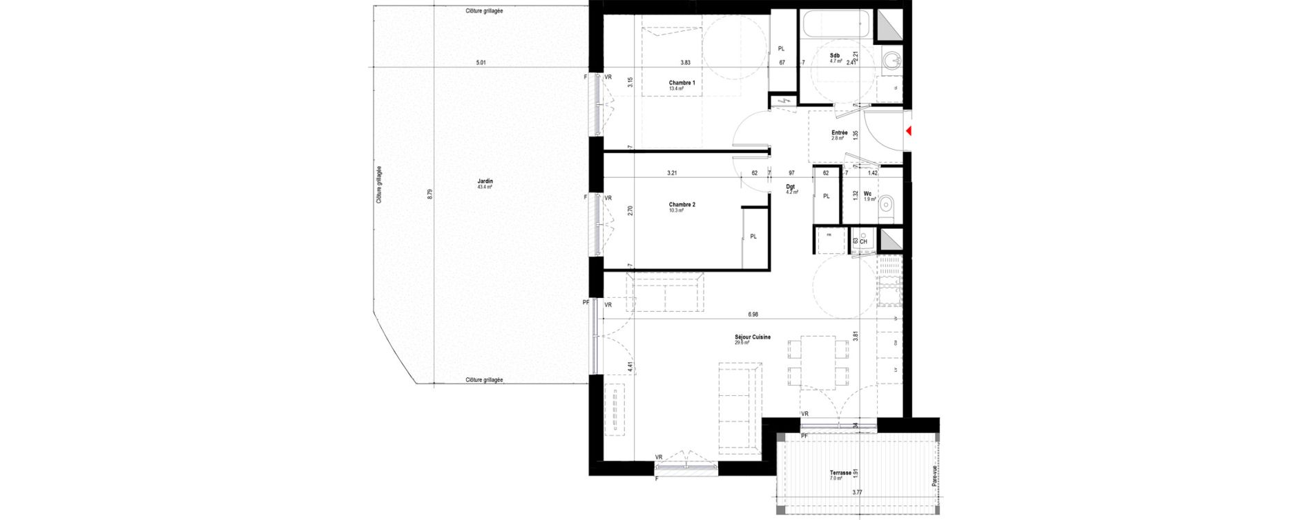 Appartement T3 de 66,87 m2 &agrave; Albertville Albertville conflans