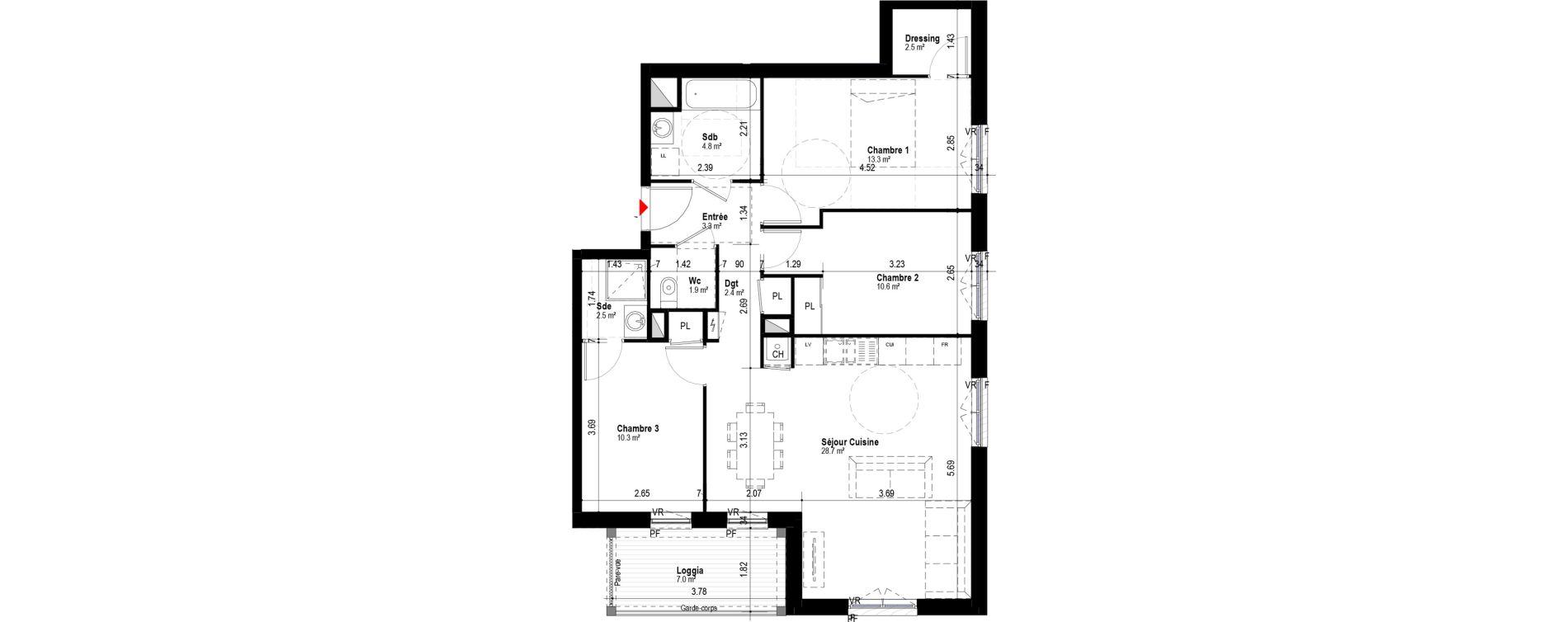 Appartement T4 de 80,13 m2 &agrave; Albertville Albertville conflans