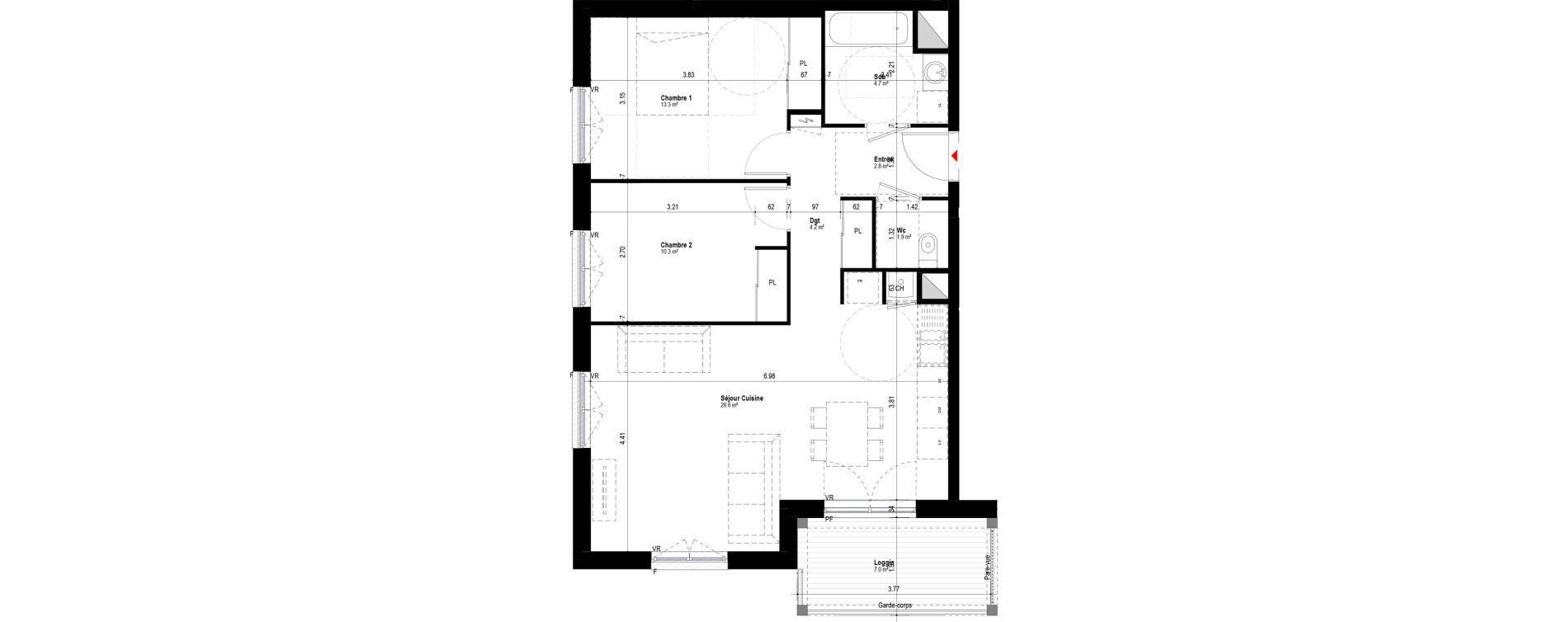 Appartement T3 de 66,81 m2 &agrave; Albertville Albertville conflans