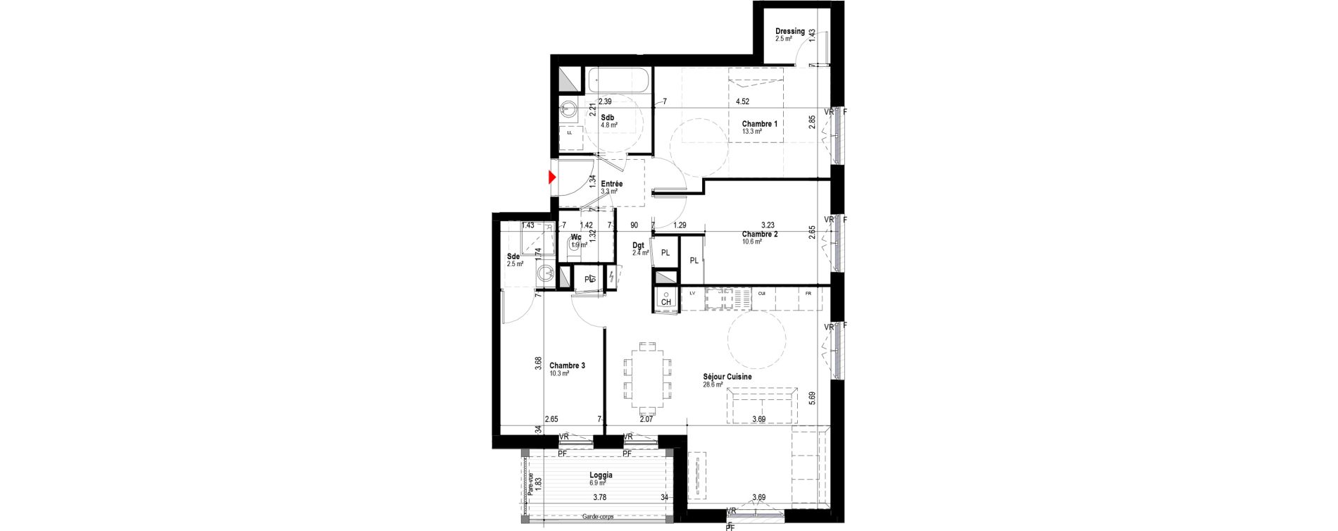 Appartement T4 de 80,07 m2 &agrave; Albertville Albertville conflans