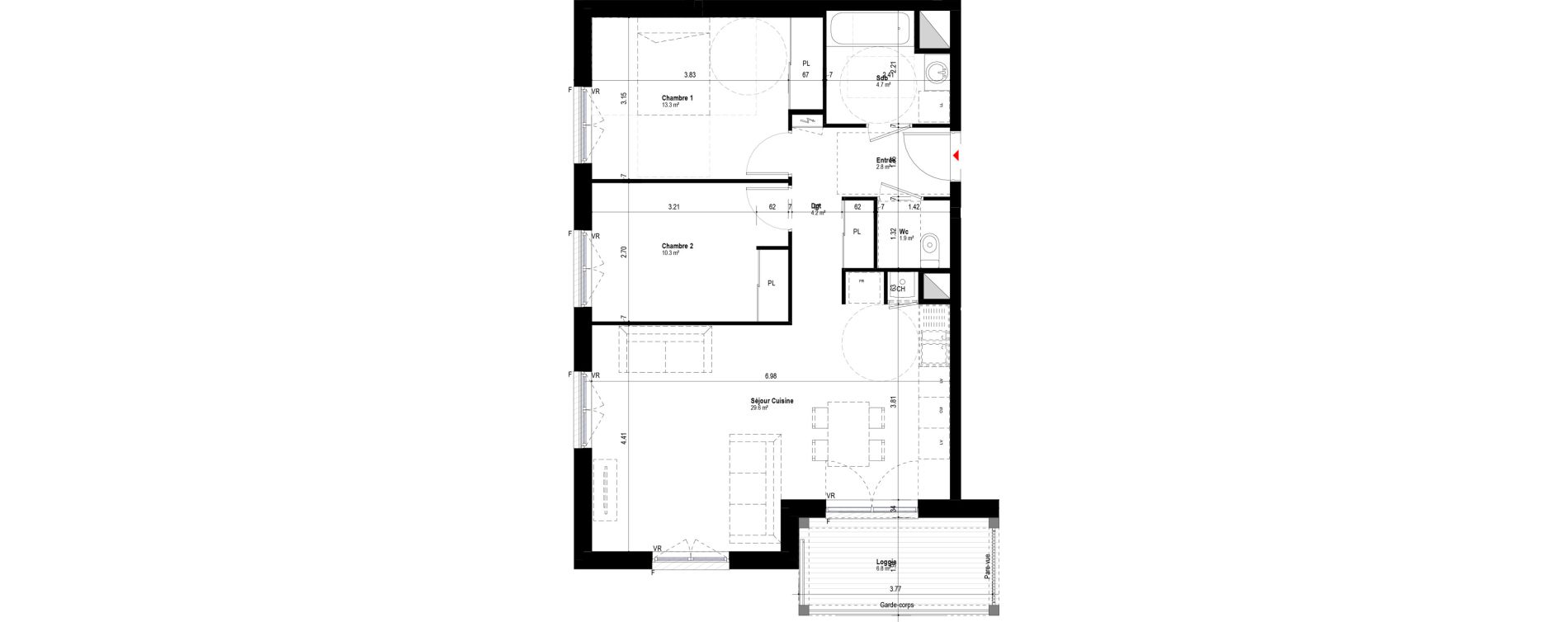 Appartement T3 de 66,78 m2 &agrave; Albertville Albertville conflans