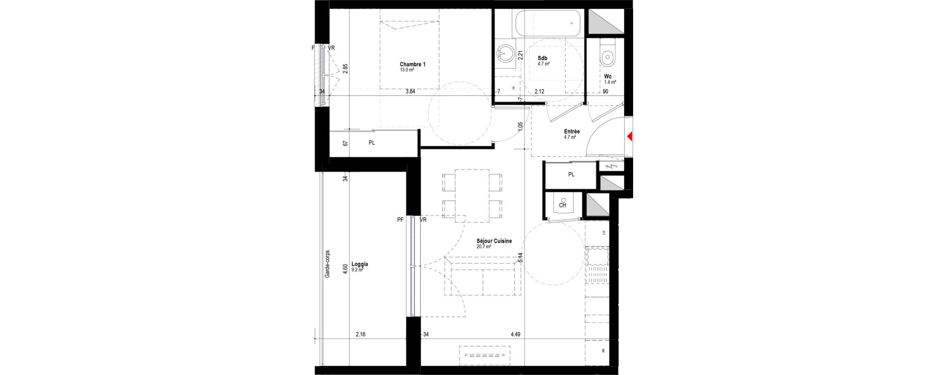 Appartement T2 de 44,50 m2 &agrave; Albertville Albertville conflans