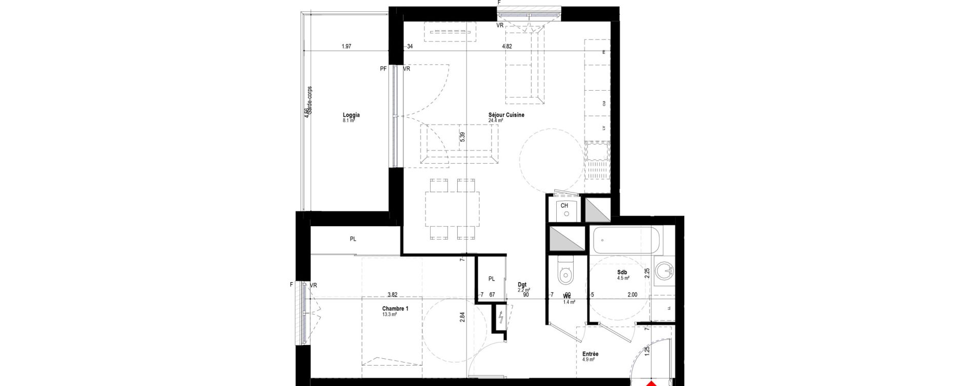 Appartement T2 de 50,65 m2 &agrave; Albertville Albertville conflans