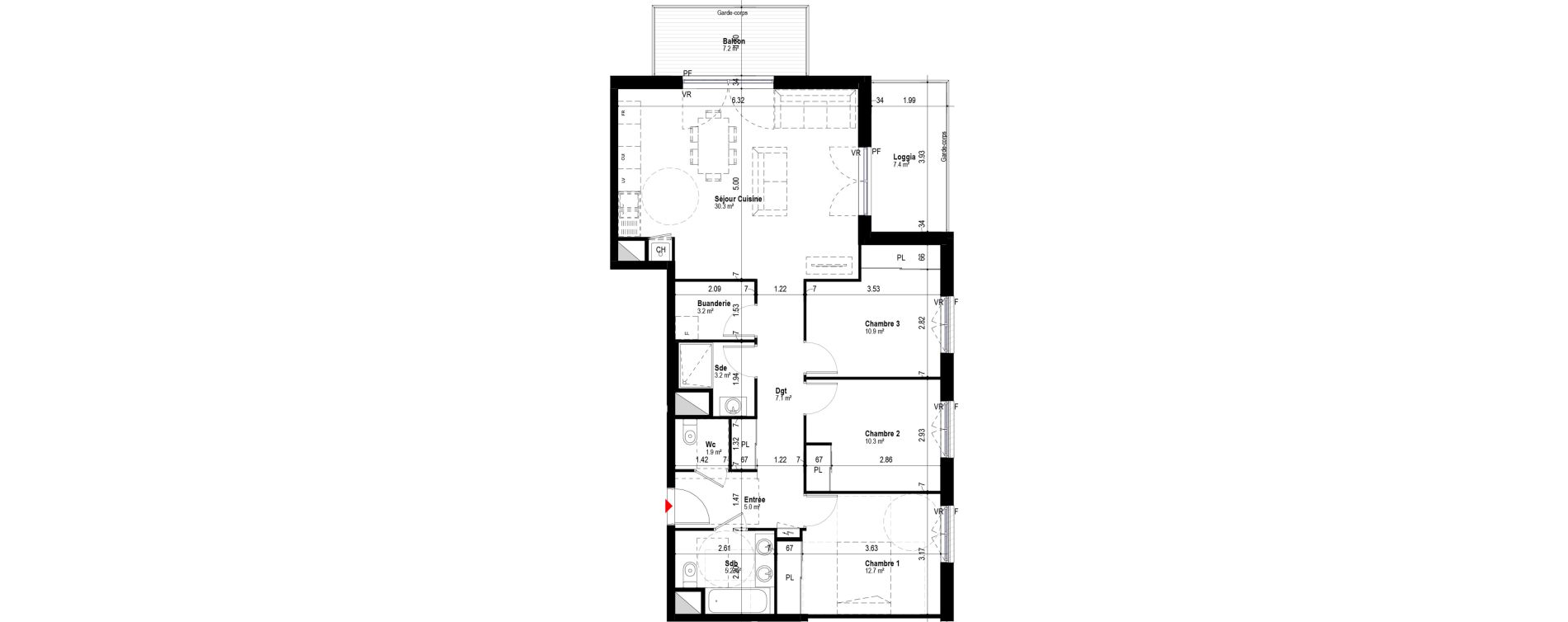 Appartement T4 de 89,68 m2 &agrave; Albertville Albertville conflans