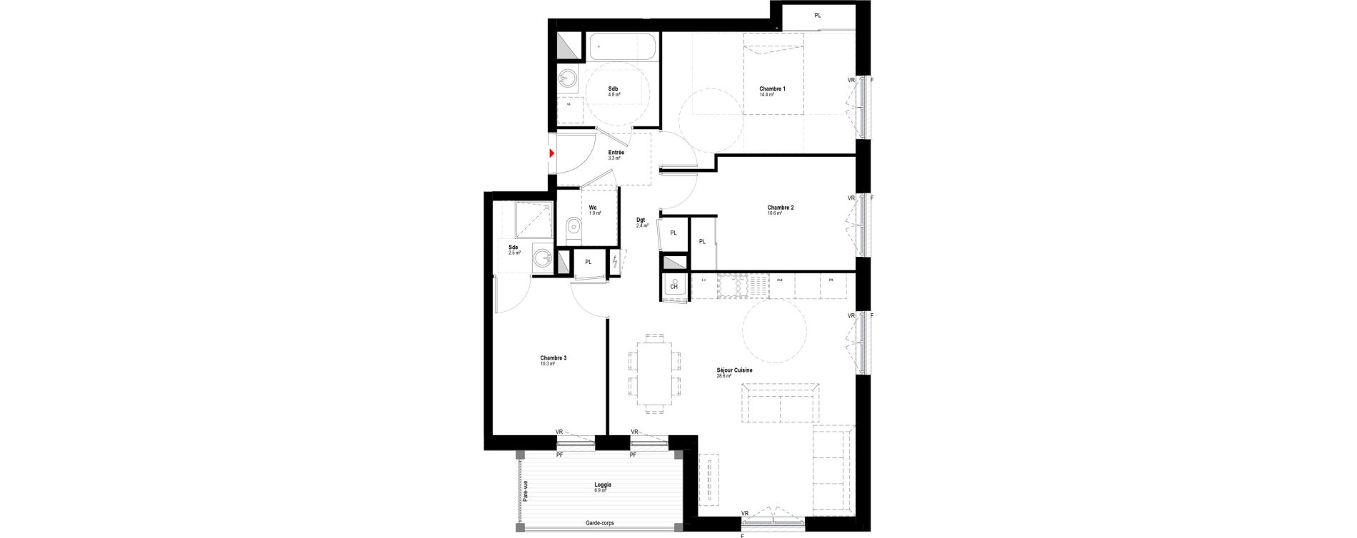 Appartement T4 de 78,70 m2 &agrave; Albertville Albertville conflans