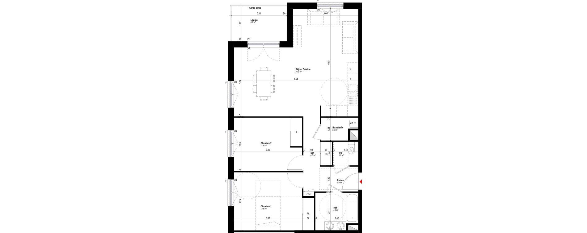 Appartement T3 de 76,68 m2 &agrave; Albertville Albertville conflans