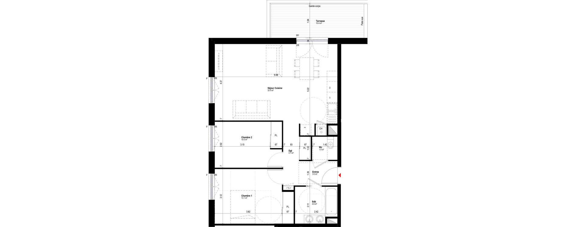 Appartement T3 de 68,93 m2 &agrave; Albertville Albertville conflans