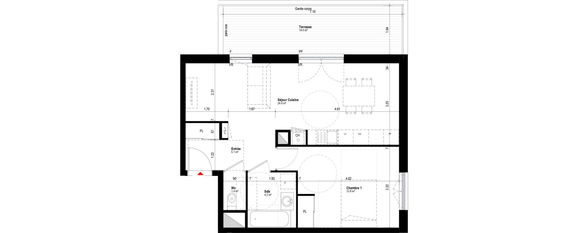 Appartement T2 de 49,51 m2 &agrave; Albertville Albertville conflans