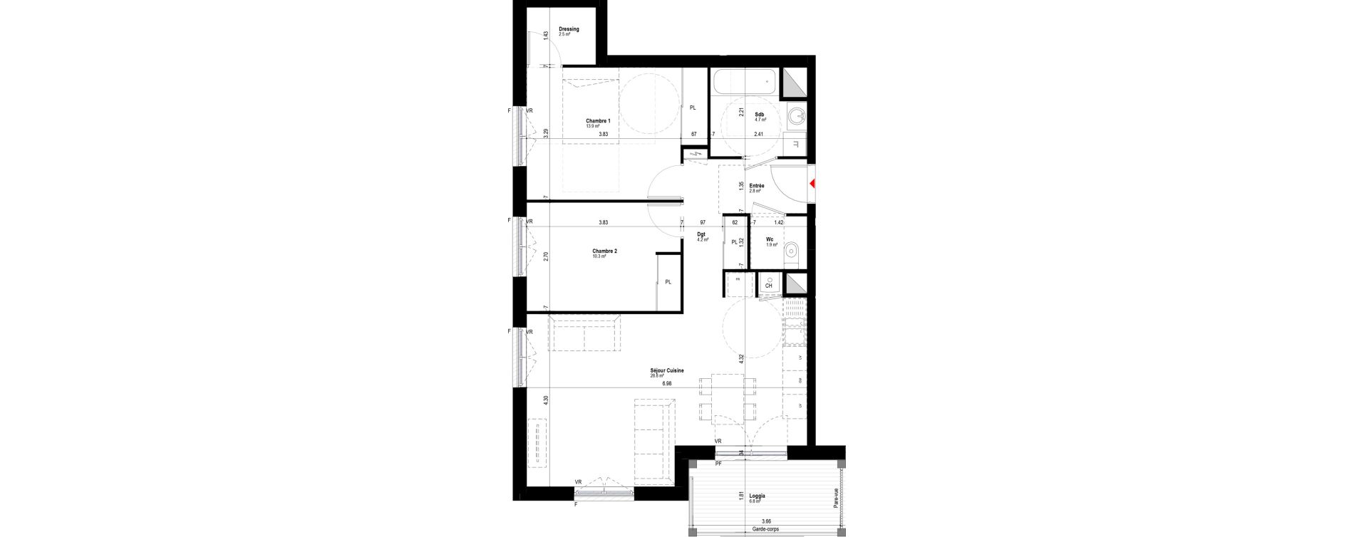 Appartement T3 de 69,07 m2 &agrave; Albertville Albertville conflans