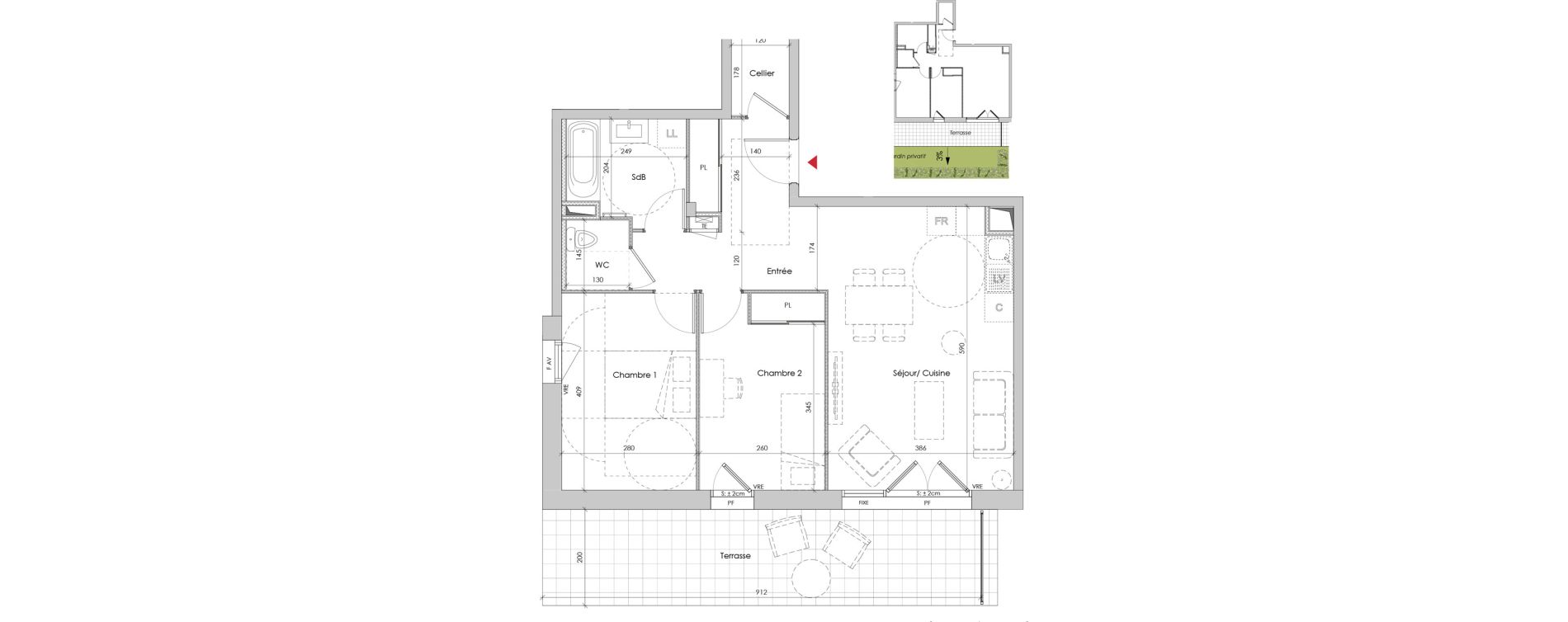 Appartement T3 de 63,51 m2 &agrave; Challes-Les-Eaux Centre