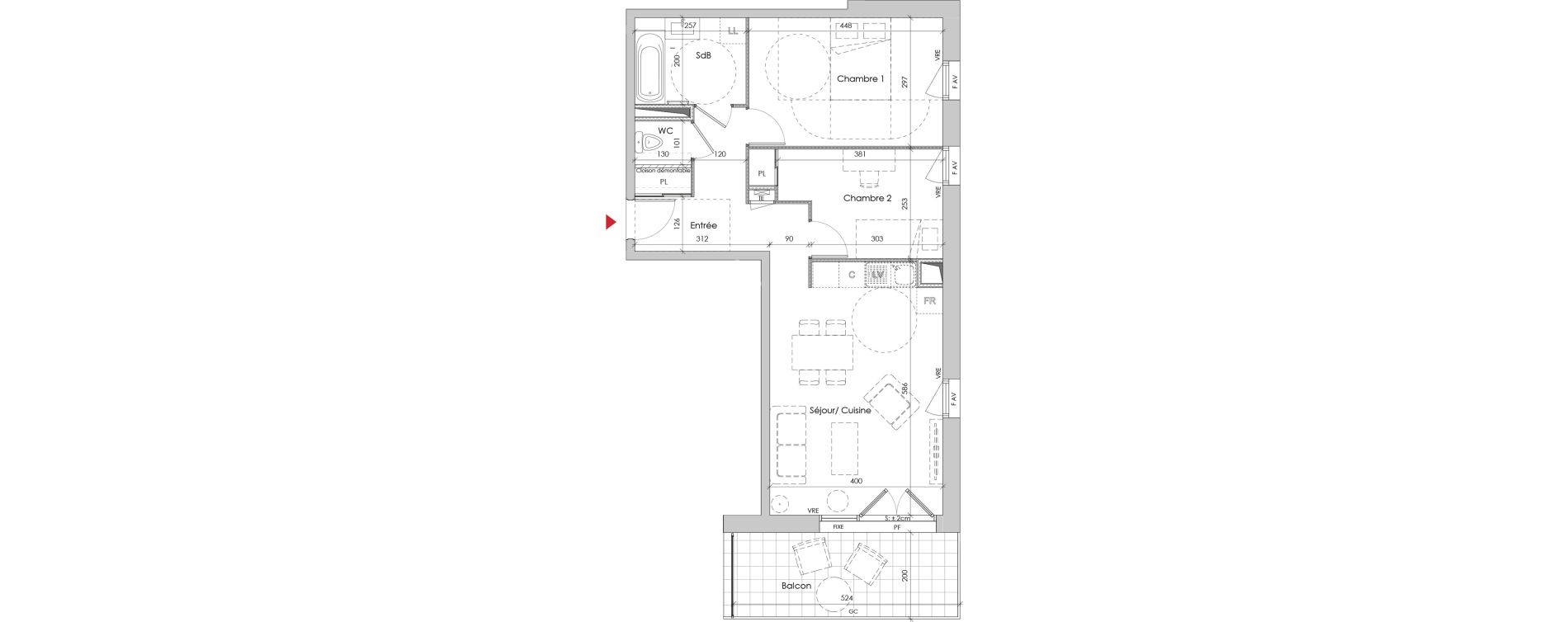 Appartement T3 de 60,36 m2 &agrave; Challes-Les-Eaux Centre