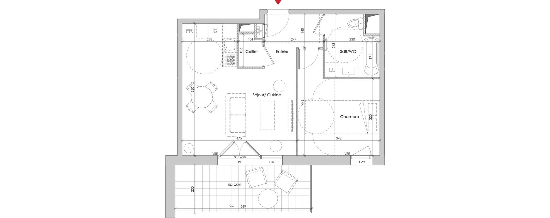 Appartement T2 de 45,01 m2 &agrave; Challes-Les-Eaux Centre