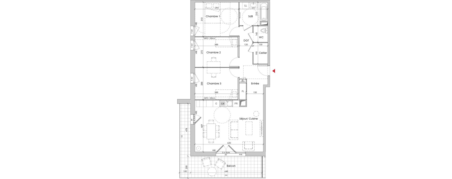 Appartement T4 de 83,97 m2 &agrave; Challes-Les-Eaux Centre