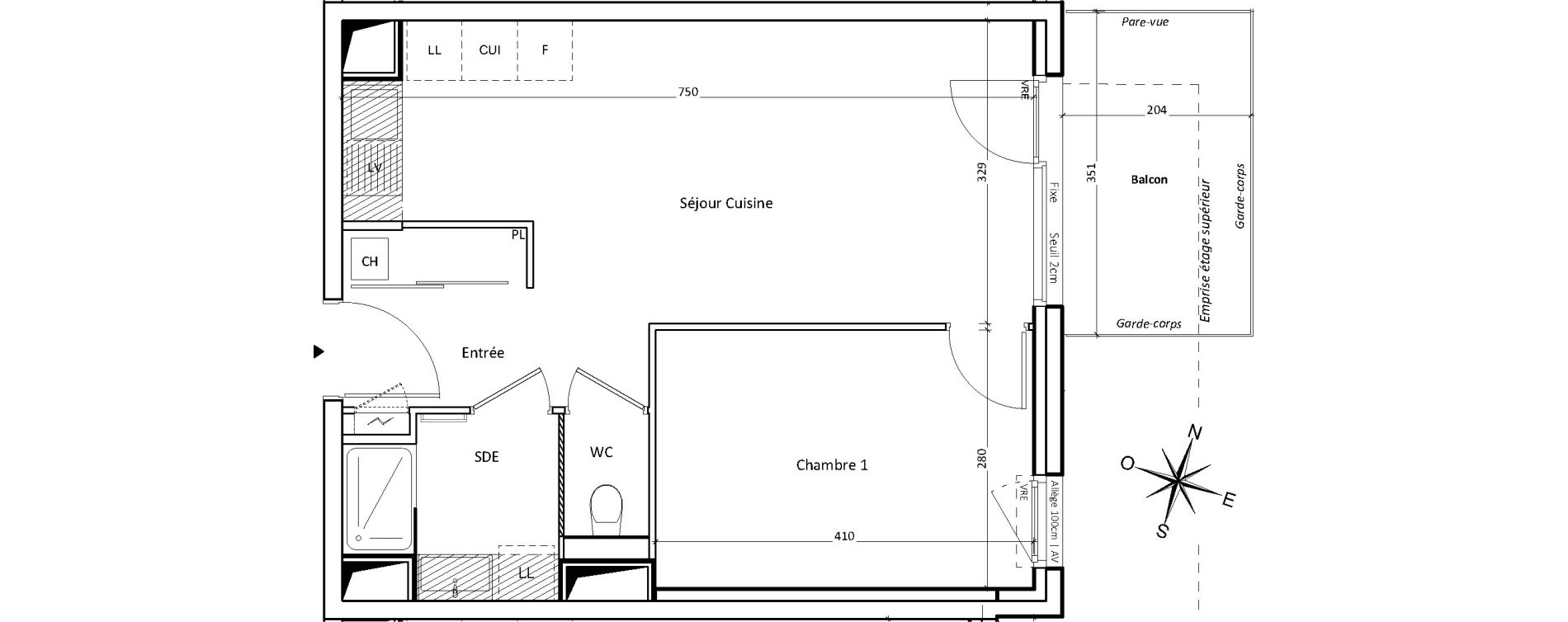 Appartement T2 de 43,89 m2 &agrave; Challes-Les-Eaux Centre