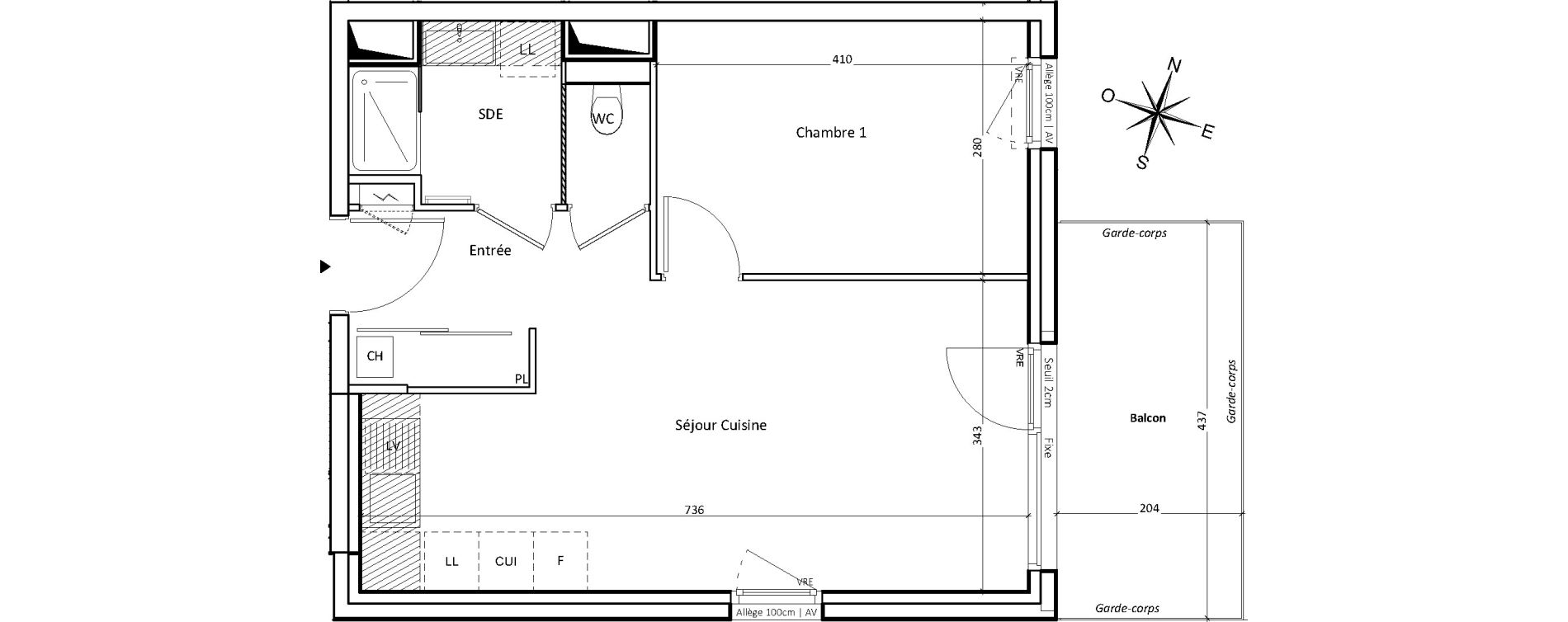 Appartement T2 de 44,59 m2 &agrave; Challes-Les-Eaux Centre