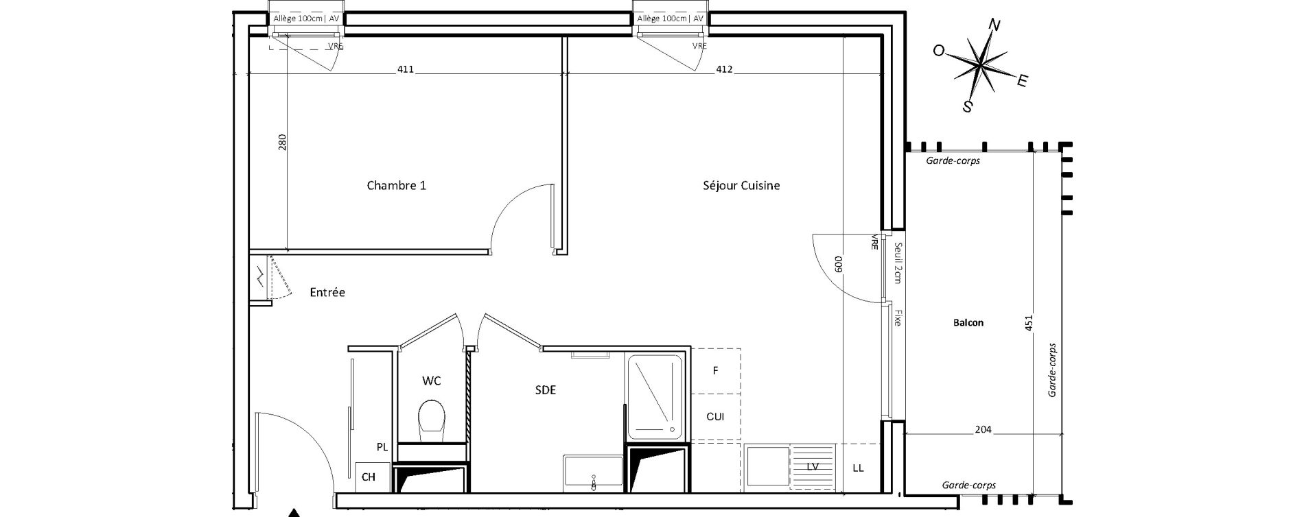 Appartement T2 de 47,13 m2 &agrave; Challes-Les-Eaux Centre