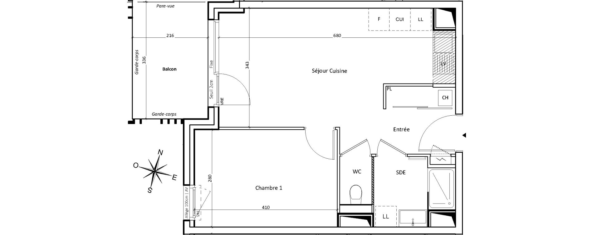 Appartement T2 de 42,01 m2 &agrave; Challes-Les-Eaux Centre