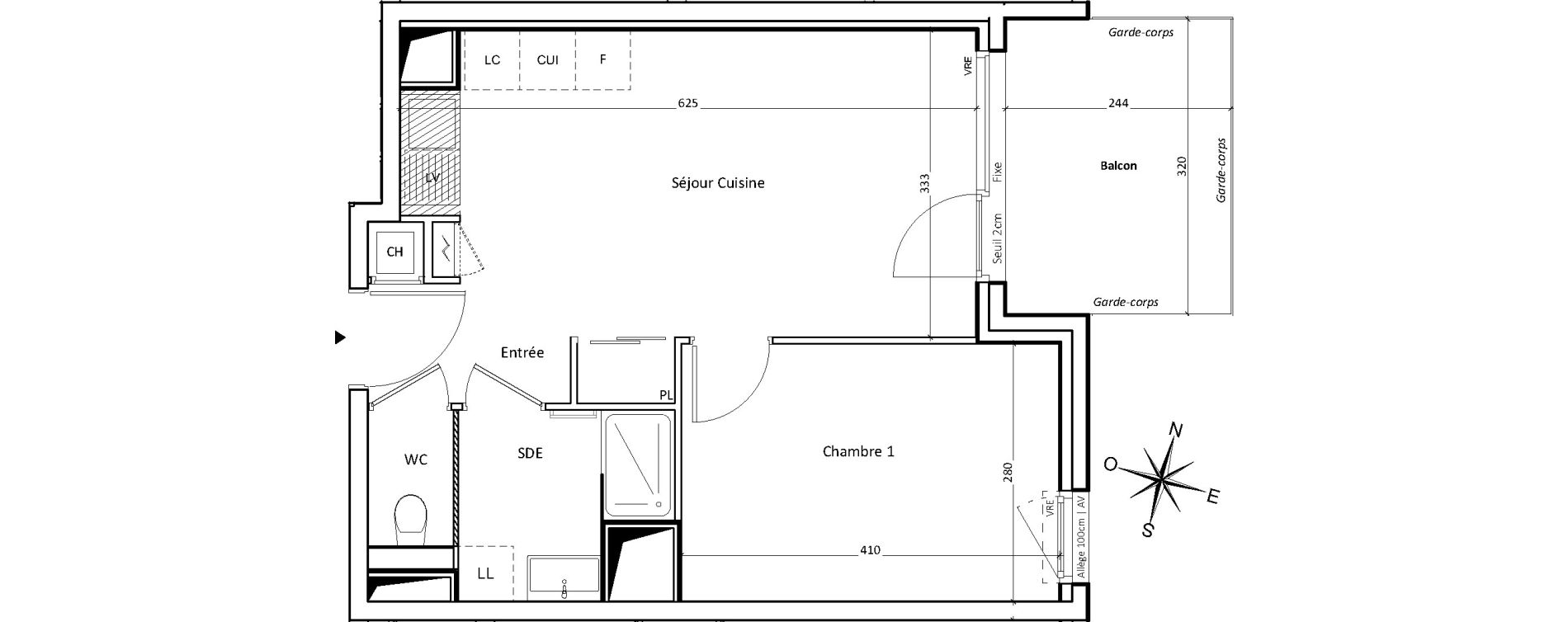 Appartement T2 de 39,82 m2 &agrave; Challes-Les-Eaux Centre