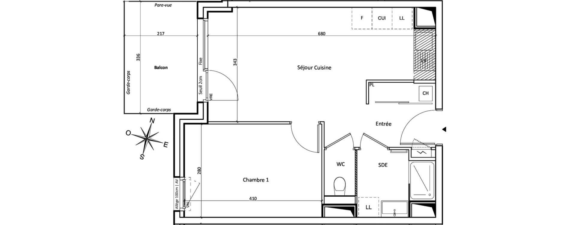 Appartement T2 de 42,01 m2 &agrave; Challes-Les-Eaux Centre