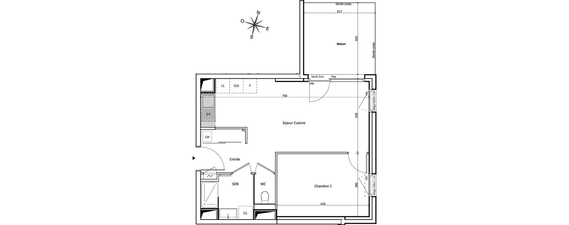 Appartement T2 de 43,31 m2 &agrave; Challes-Les-Eaux Centre