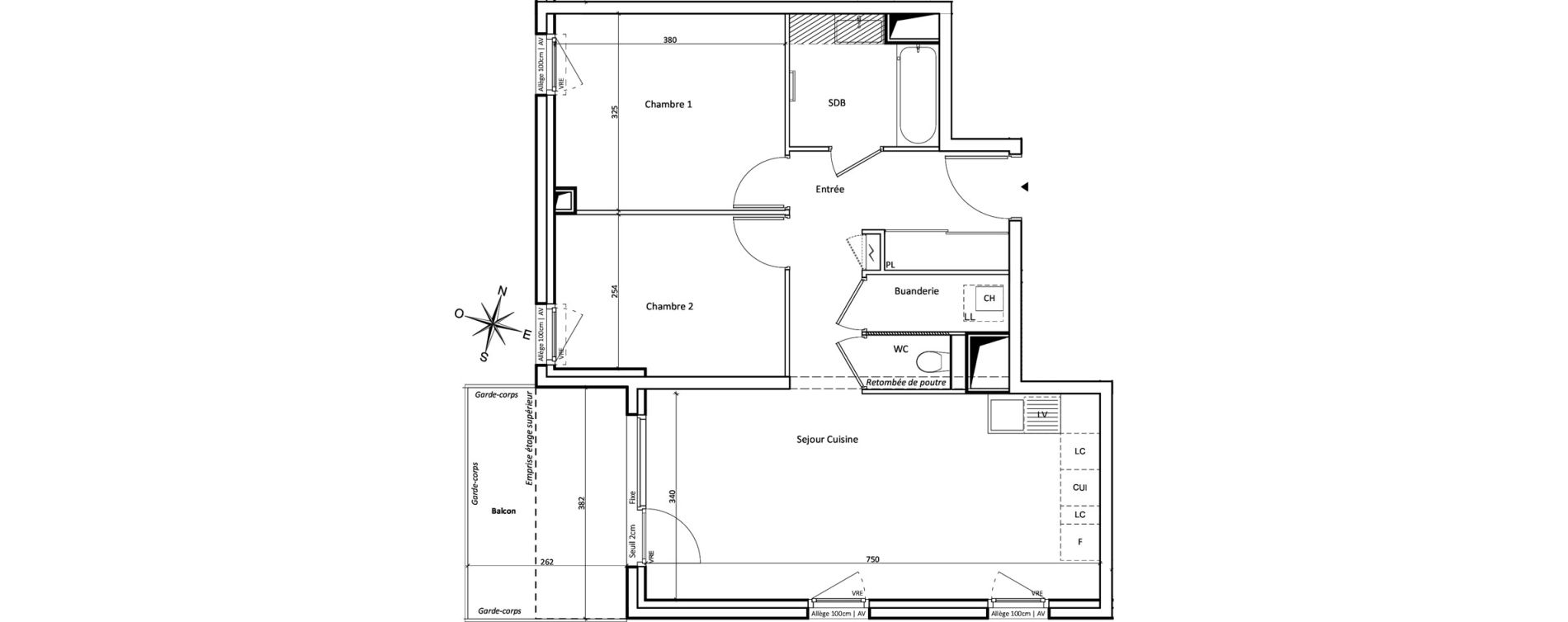 Appartement T3 de 65,71 m2 &agrave; Challes-Les-Eaux Centre