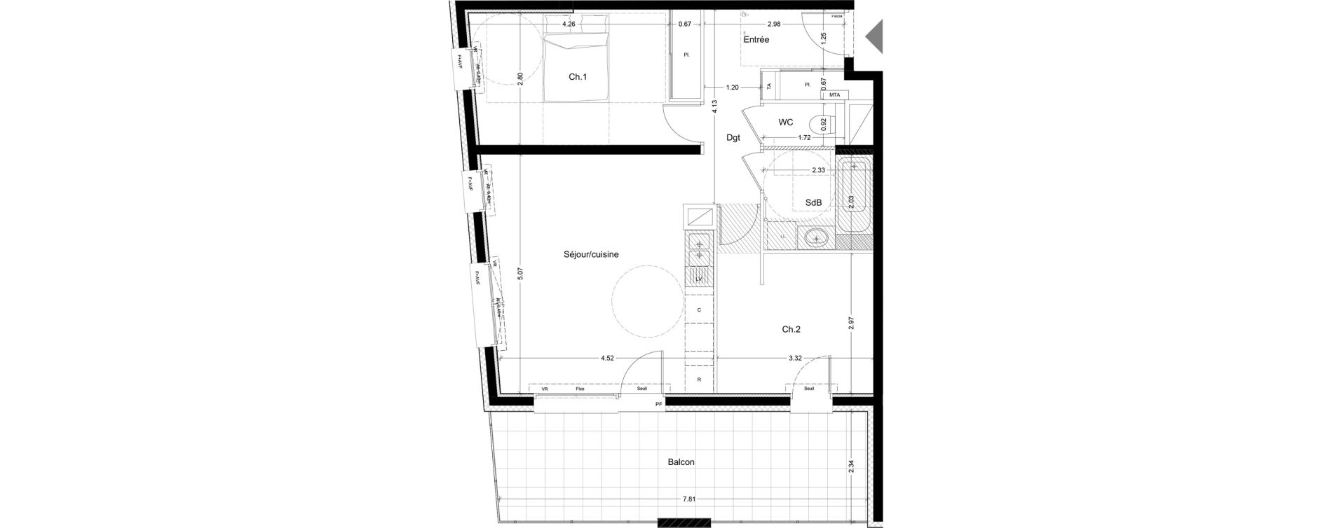 Appartement T3 de 62,69 m2 &agrave; Challes-Les-Eaux Centre