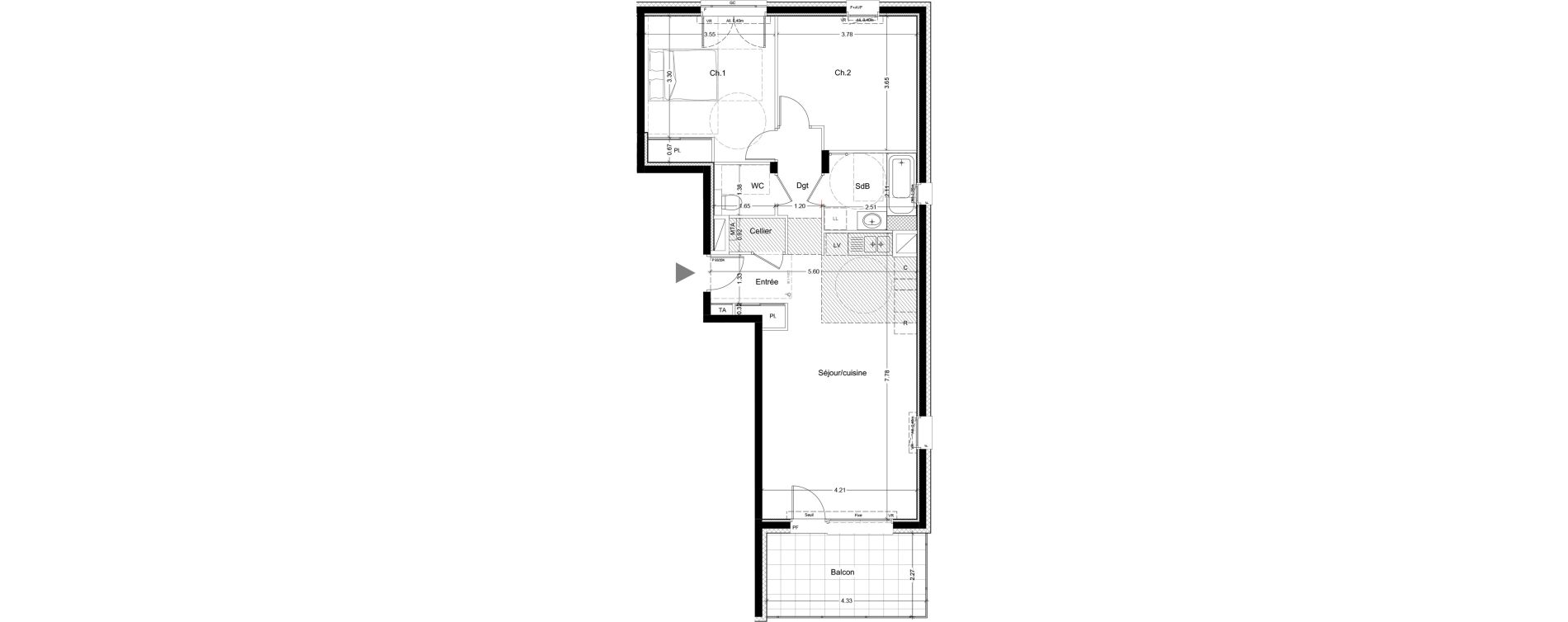 Appartement T3 de 72,85 m2 &agrave; Challes-Les-Eaux Centre