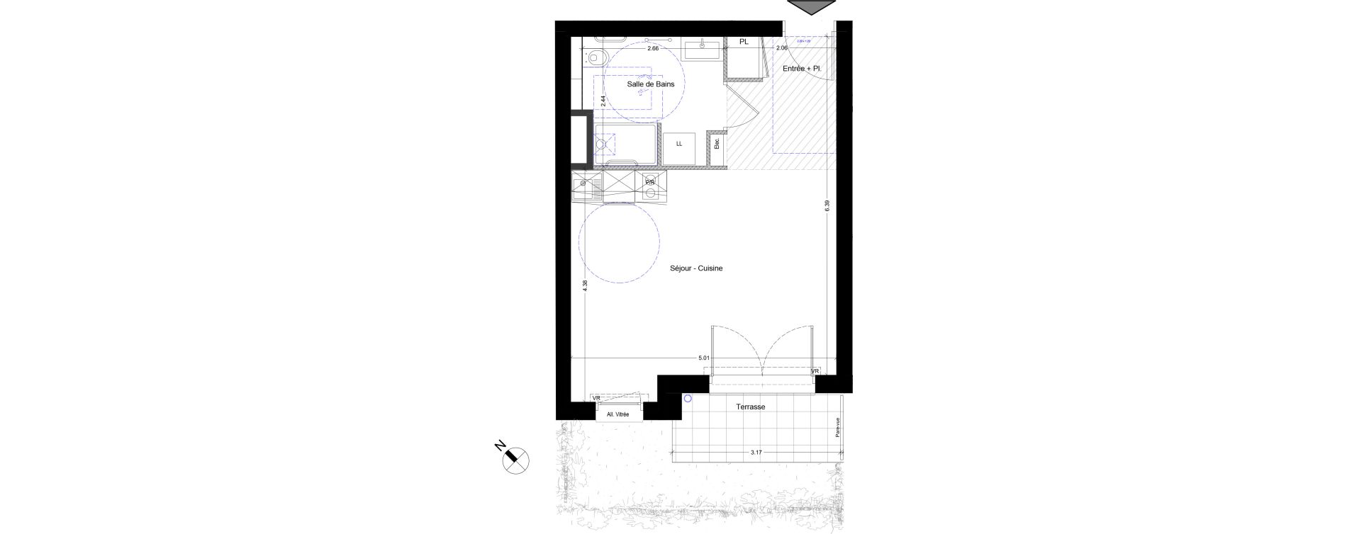 Appartement T1 de 31,39 m2 &agrave; Challes-Les-Eaux Centre