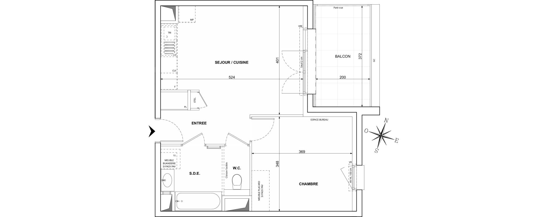 Appartement T2 de 43,16 m2 &agrave; Challes-Les-Eaux Centre