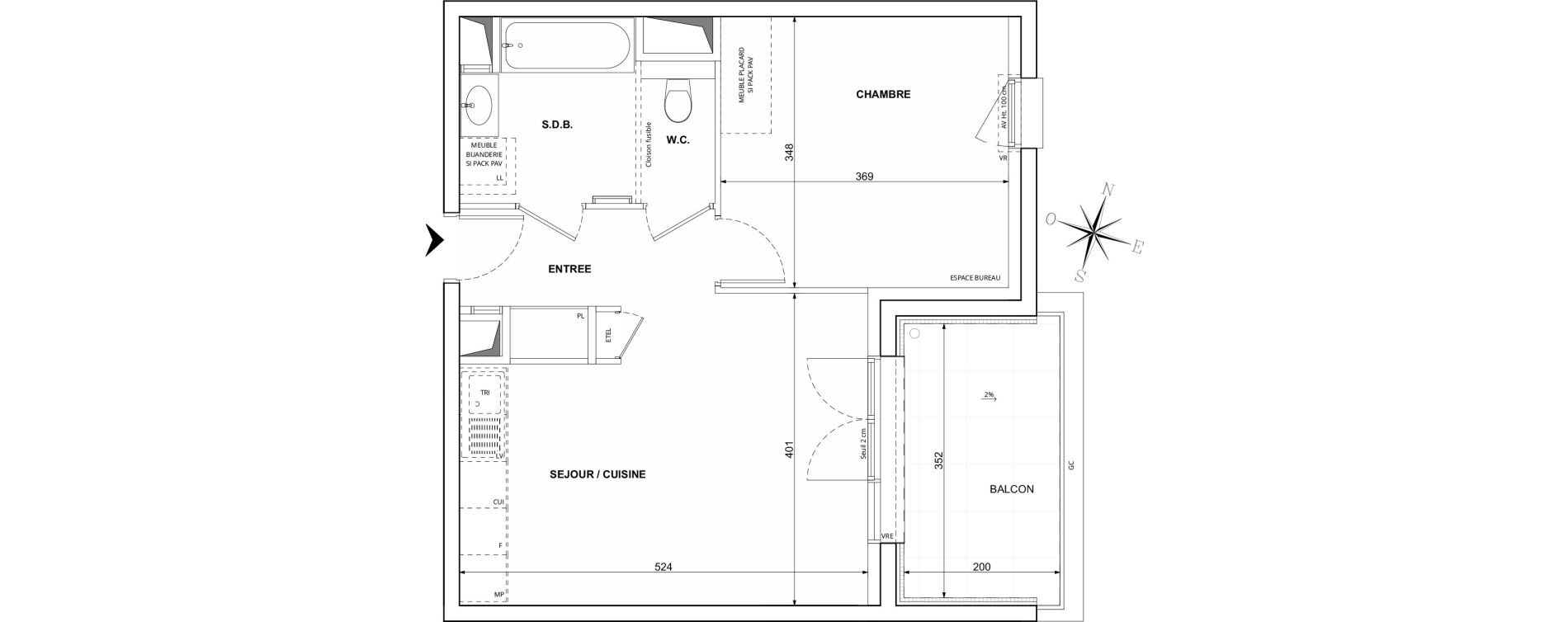 Appartement T2 de 43,10 m2 &agrave; Challes-Les-Eaux Centre
