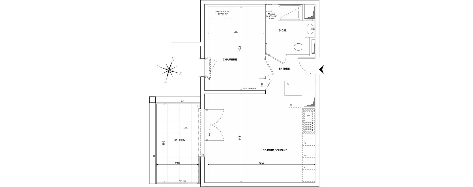 Appartement T2 de 44,83 m2 &agrave; Challes-Les-Eaux Centre