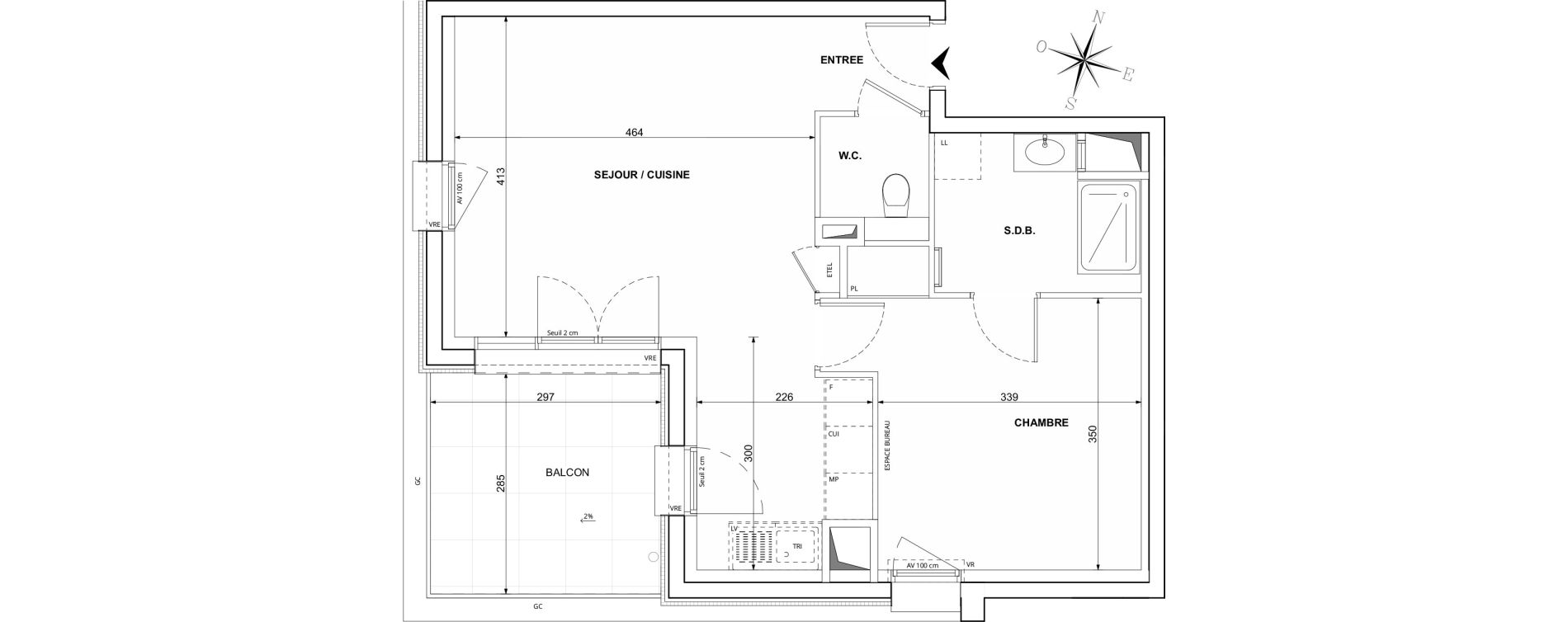 Appartement T2 de 47,04 m2 &agrave; Challes-Les-Eaux Centre