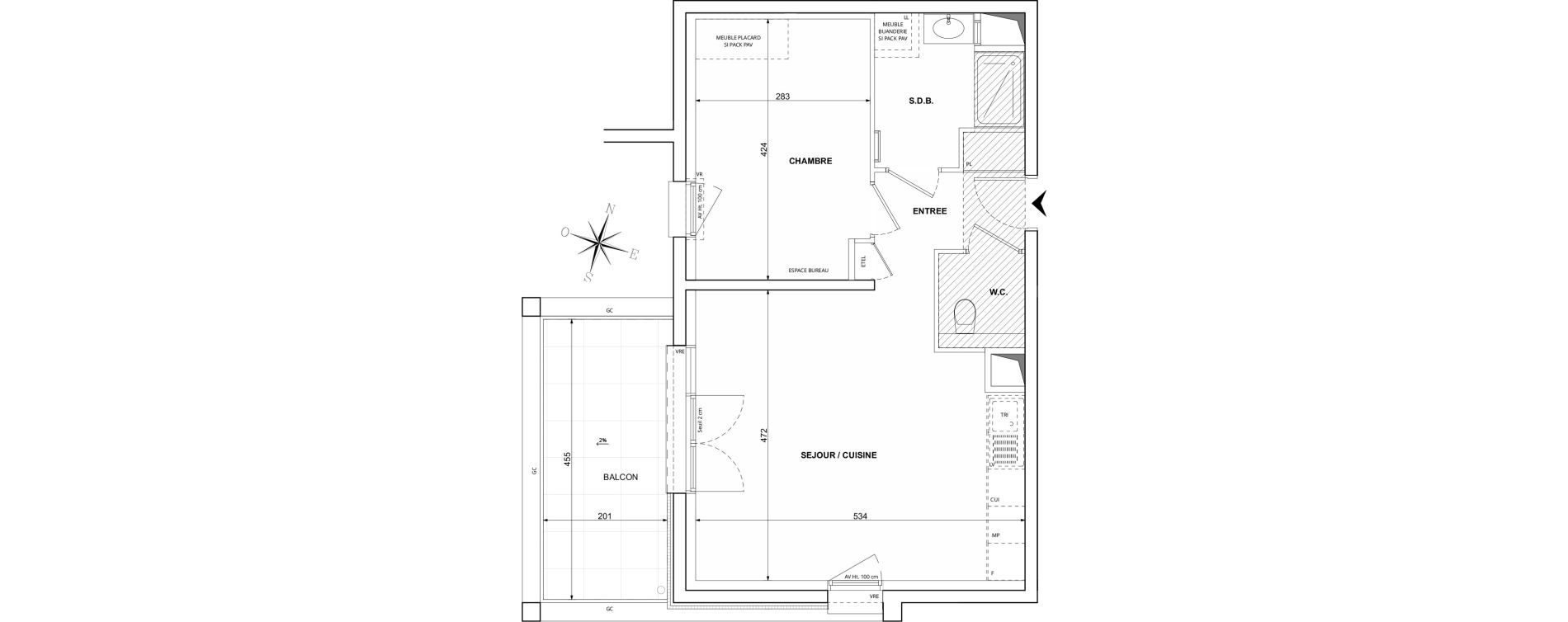 Appartement T2 de 46,11 m2 &agrave; Challes-Les-Eaux Centre