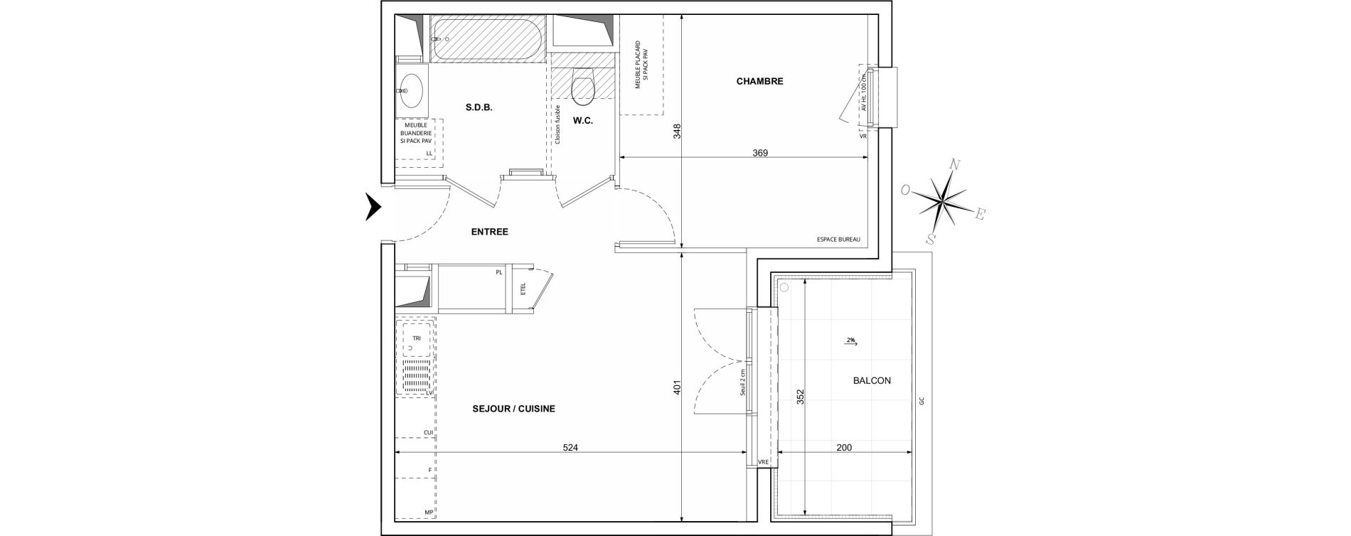 Appartement T2 de 43,10 m2 &agrave; Challes-Les-Eaux Centre