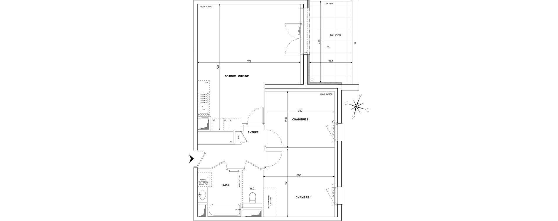 Appartement T3 de 65,53 m2 &agrave; Challes-Les-Eaux Centre