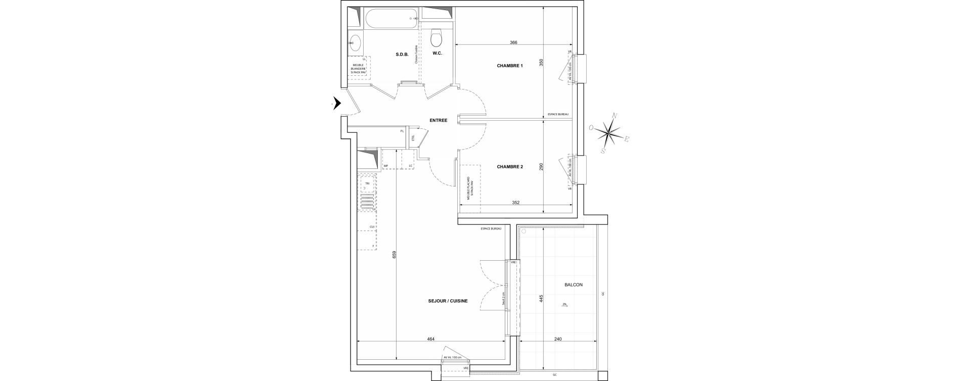 Appartement T3 de 62,40 m2 &agrave; Challes-Les-Eaux Centre