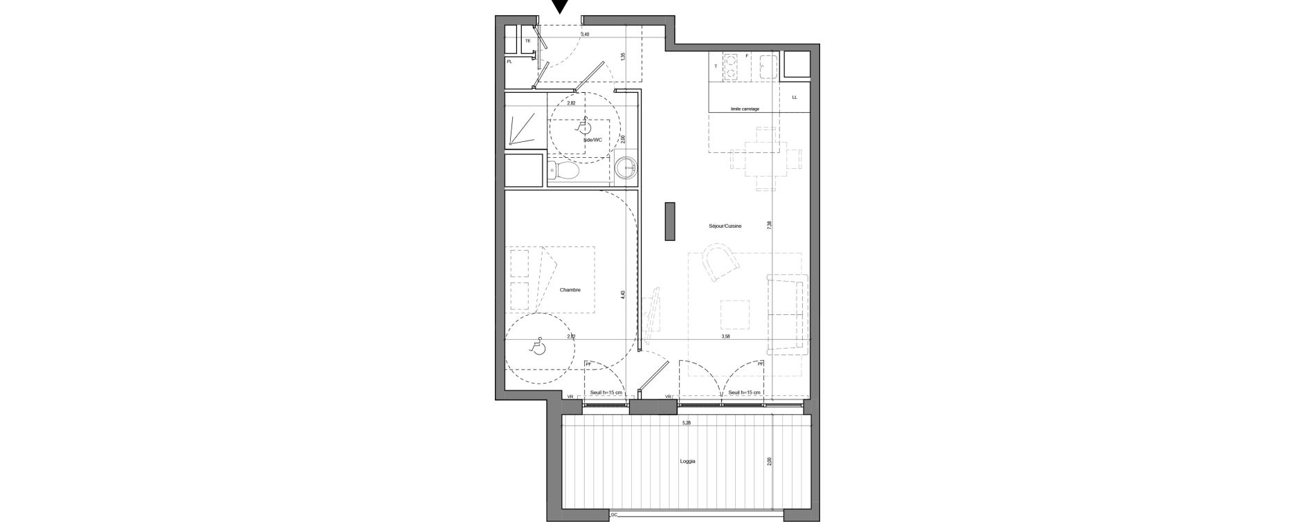Appartement T2 de 46,77 m2 &agrave; Chamb&eacute;ry La cassine