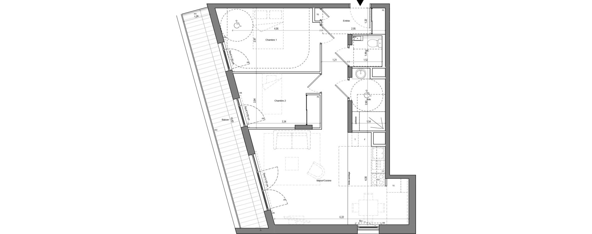 Appartement T3 de 64,71 m2 &agrave; Chamb&eacute;ry La cassine